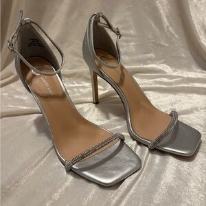 Journee Silver Strappy Heels